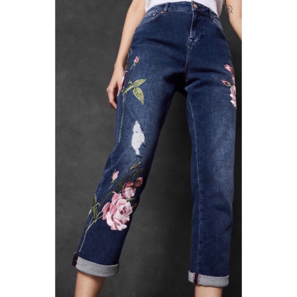 ted baker embroidered jeans